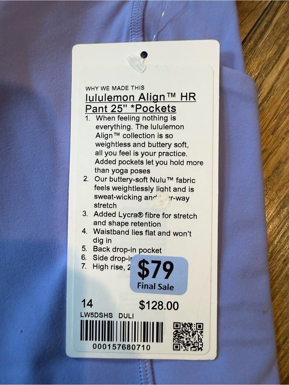 Lululemon Align ™ HR Pant 25" *Pockets Dusty Lilac - Picture 5 of 8